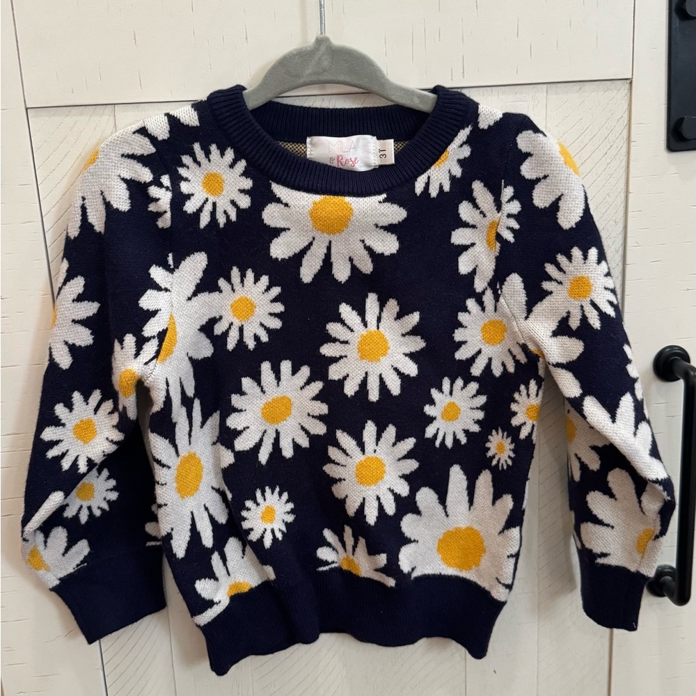 Mila and Rose 3T Navy Blue Daisy Sweater